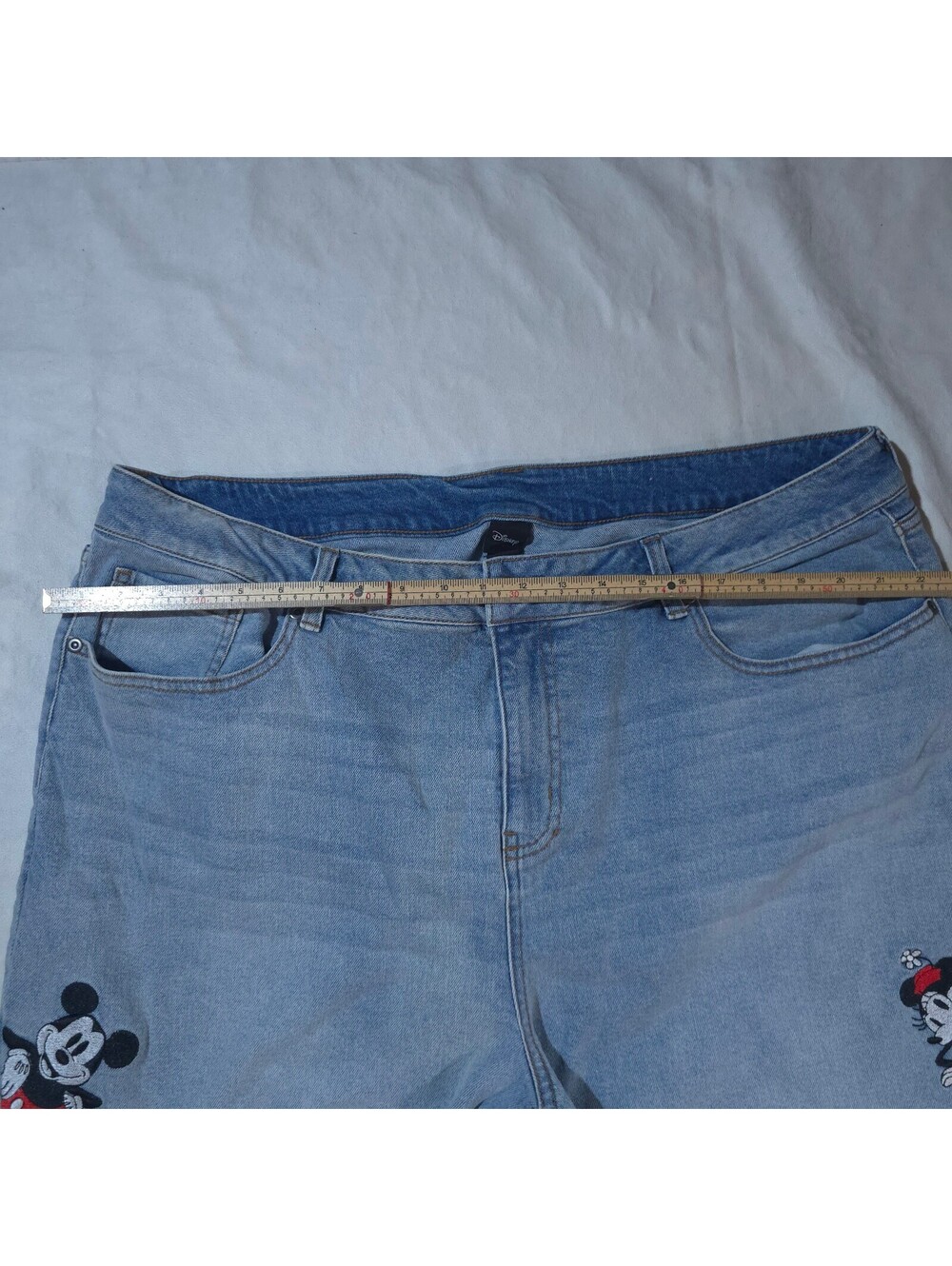 Disney Light Blue Denim Jeans with Embroidered Classic Characters - Picture 6 of 8